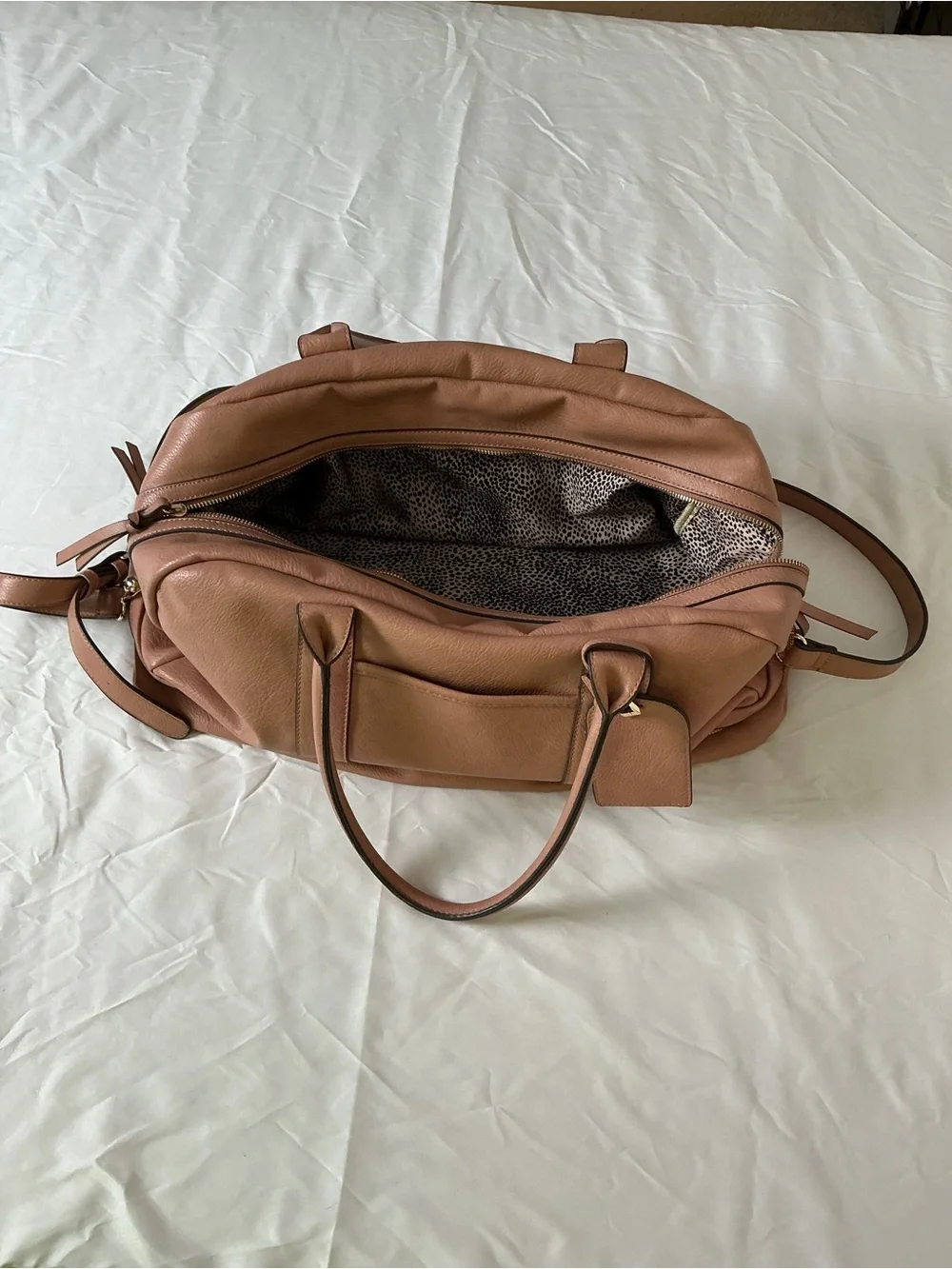 Sole Society Blush Pink Vegan Pebbled Leather Weekender Duffle Bag